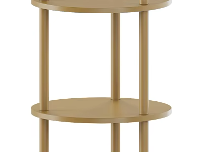 Gold Two Tier Modern Side Table With Sleek Design And Stable Structure 3d model