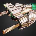 Sci Fi Device With Green Transparent Front And Metallic Mechanical Structure