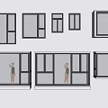 modern floor-to-ceiling window balcony floor-to-ceiling window bay window flat window combination 3d model