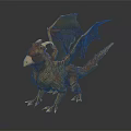 Detailed 3D Model Of Mythical Flying Dragon With Scaly Body And Large Wings