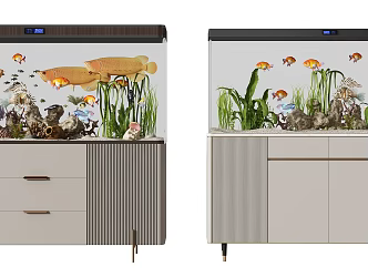 Light Luxury Fish Tank 3d model