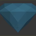 Vibrant Green Faceted Diamond With Blue Center And Reflective Surface