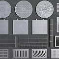 Road Infrastructure Manhole Covers And Grates With Various Shapes And Drainage Designs 3d model