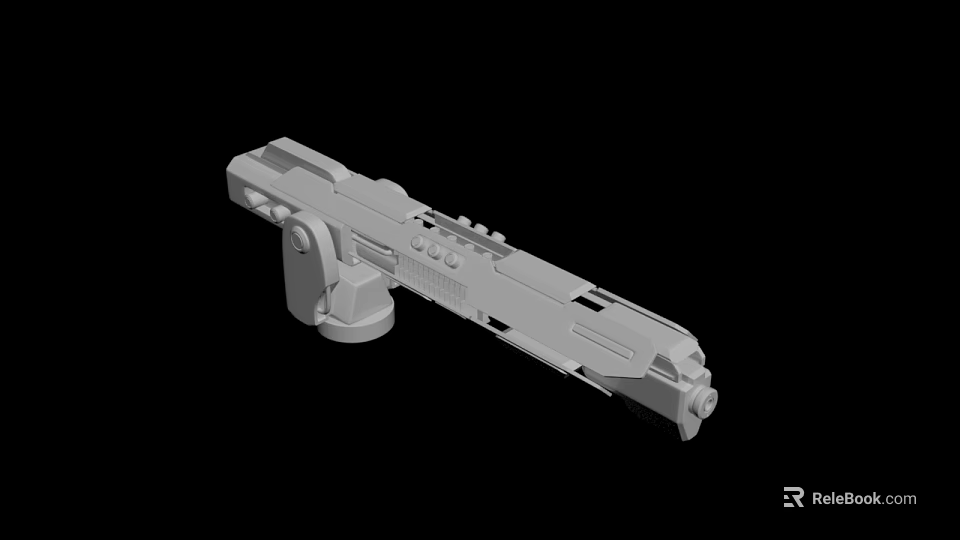 Gray Mechanical Component 3D Model With Detailed Structure And Industrial Design 3d model 