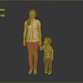 Animated Game Movie Characters Female White Top Pink Pants Boy Plaid Shirt Holding Hands
