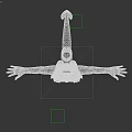 3D Mythical Creature Character With Black Body Gray Torso Yellow Eyes And Golden Ear Accents