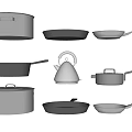 Essential Cooking Utensils Stainless Steel Pots Frying Pans And Kettle For Home Kitchen