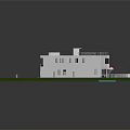Modern White Residential Building With Green Roof Garage Entrance And Spacious Lawn Surroundings