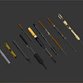 Array Of Modern Tactical Weapons Including Assault Rifles With Various Colors And Designs