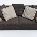 Stylish Dark Gray Multi Seater Sofa With Soft Cushions And Modern Design 3d model