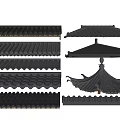 Chinese Eaves Roof Tiles Building Components 3d model
