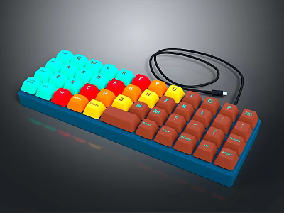 Colorful Keycaps RGB Backlit Mechanical Keyboard With Wired Connection And Modern Design 3d model