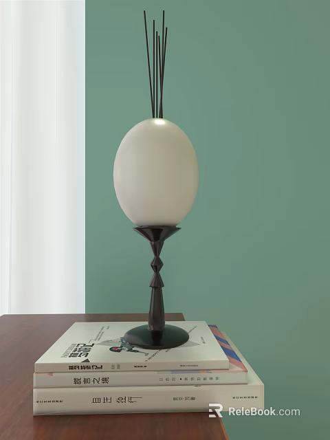 Perfume Cosmetics With White Sphere Black Geometric Base On Green Background Table 3d model 