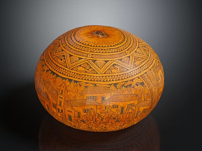 Peruvian Gourd African Artifacts African Jar 3d model