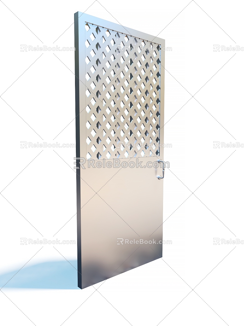 White steel door stainless steel door single door 3d model