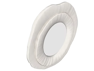 Elegant Round Mirror With Irregular Ruffled White Frame For Home Decor 3d model