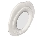 Elegant Round Mirror With Irregular Ruffled White Frame For Home Decor