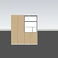 Modern Bookcase With Wooden Doors White Frame And Open Storage Shelves