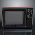 Vintage Sanyo Television With Red Top Black Body And Control Knobs