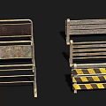Metal Safety Barriers With Various Designs And Yellow Black Warning Stripes
