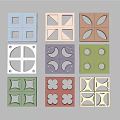 Decorative Partition Design With Various Colors And Geometric Cutout Patterns