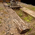 Rustic Railroad Switch Mechanism With Track Lever Number 13 Gravel And Wooden Ties