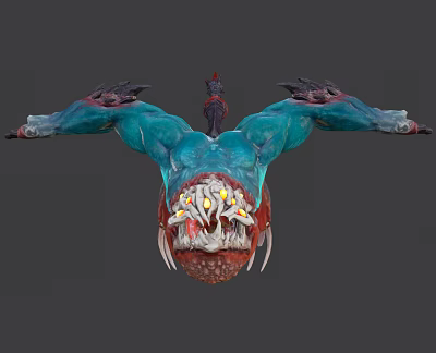 Modern game character monster 3d model