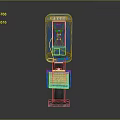 Blue Photo Phone Booth With Digital Screen Control Panel And Base Stand