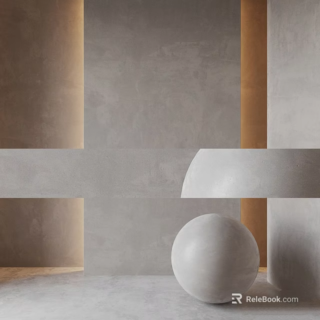 Contemporary Architectural Components Featuring Cylindrical Gray Brown Elements Flat Panels And Spherical Accent 3d model 
