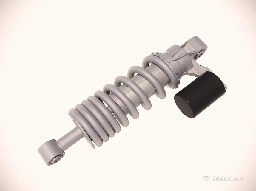 Industrial Equipment Shock Absorber With Coil Spring Metal Construction And Black Cylindrical Component 3d model 