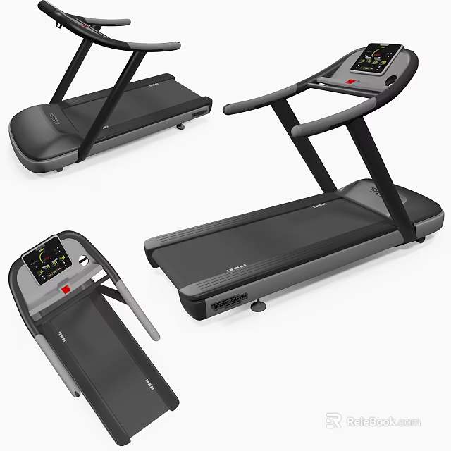 Modern Treadmill Fitness Equipment With Digital Display And Control Panel 3d model 