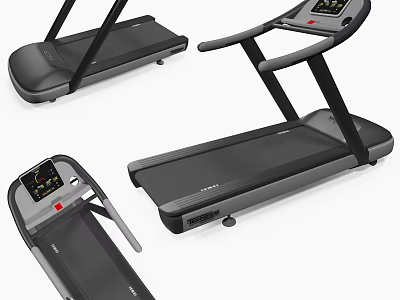 Modern Treadmill Fitness Equipment With Digital Display And Control Panel 3d model