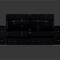 Modern Black Leather Sofa With Button Tufted Details And Stitched Accents
