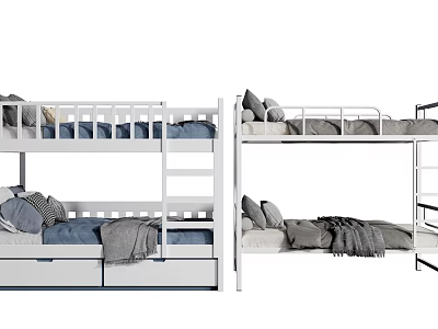 Modern Hop-up Bed Hop-down Bed Bunk Bed 3d model