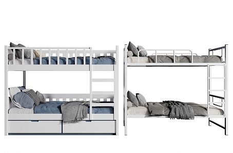 Modern Hop-up Bed Hop-down Bed Bunk Bed 3d model