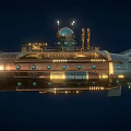 Vintage Steampunk Submarine With Metallic Exterior Brass Details Round Portholes And Conning Tower