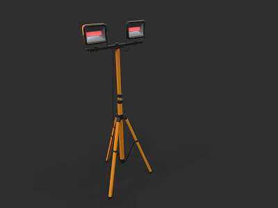 Commercial Equipment Tripod Mounted Dual Lighting Lamps For Industrial Use 3d model