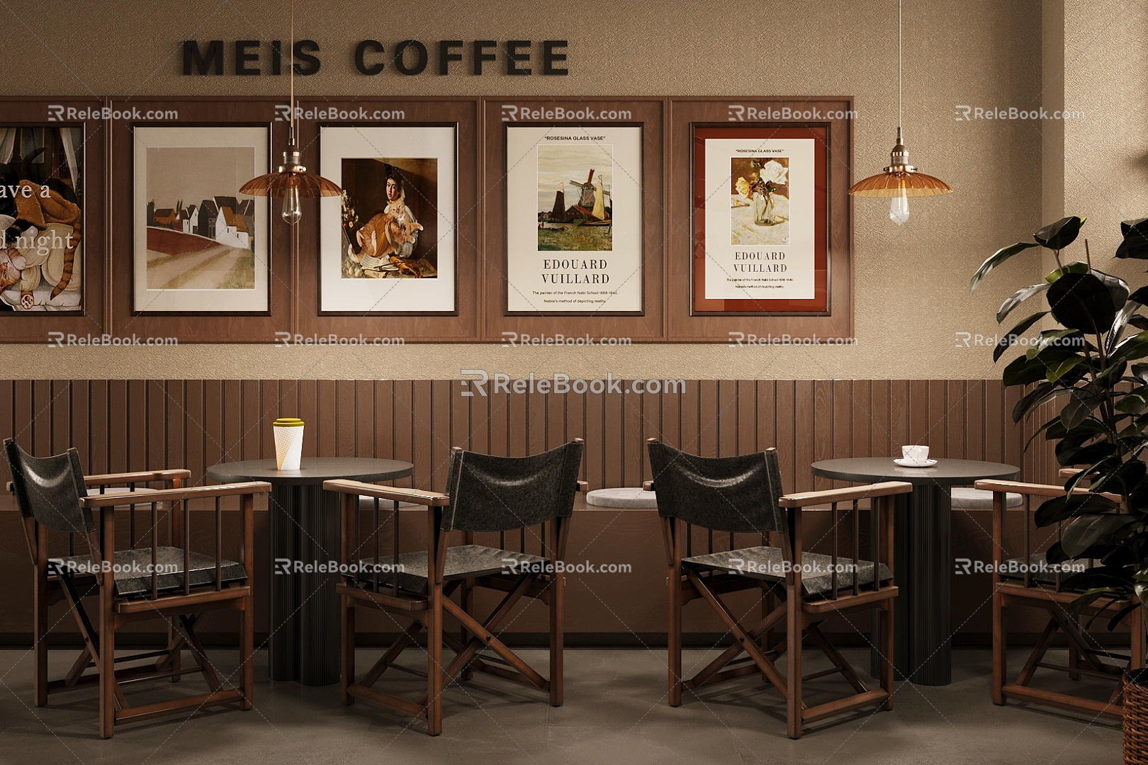 Qui Ji Milk Tea Shop Milk Tea Shop Dining Area Coffee Shop Dining Area Card Seat Table and Chair Milk Tea Shop Card Seat Area Industrial Style Tea Restaurant 3d model