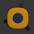 Sleek Orange And Gray Electronic Device With Circular Top And Tripod Stand Design