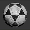 Black And White Football Sports Equipment With Classic Geometric Pattern Design