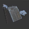 Damaged Structural Components Featuring Cracked Column Broken Panel And Metal Frame