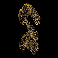 Bow Shaped Decorative Light Composed Of Small LED Dots On Dark Backdrop
