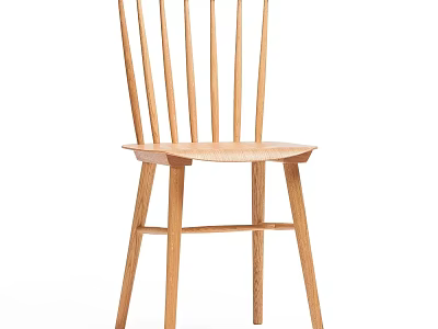Wooden Leisure Chair With Minimalist Design Slatted Back And Sturdy Frame 3d model