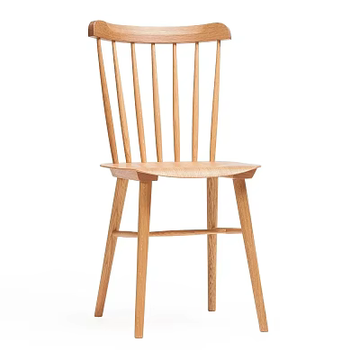 Wooden Leisure Chair With Minimalist Design Slatted Back And Sturdy Frame 3d model