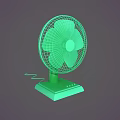 Green Air Cooler Fan With Modern Design Stable Base And Rotating Blades