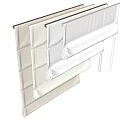 White And Beige Window Blinds With Folded Design For Home Interior Decor
