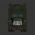 Vintage Military Green Truck Model with Covered Cargo Bed and Classic Design