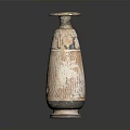 Antique Terracotta Sculpture Vase With Intricate Carved Patterns And Distressed Texture