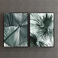 Modern Framed Plant Paintings With Palm Leaves For Home Wall Decor