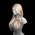 Game Movie Character With Long Wavy Blonde Hair In 3D Render On Black Background